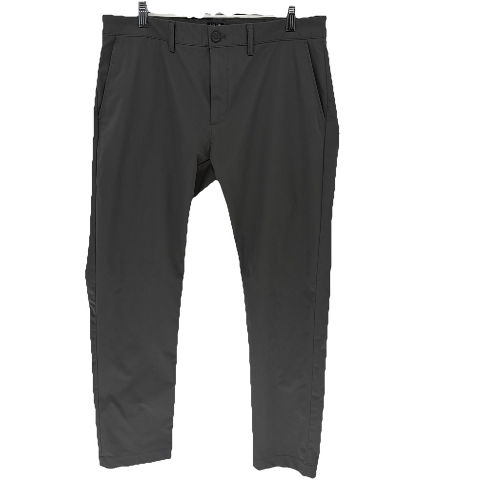 J‎ Crew Pants Gray Flex Slim Stretch Chino Golf Low Rise Flat Front Men 34X32